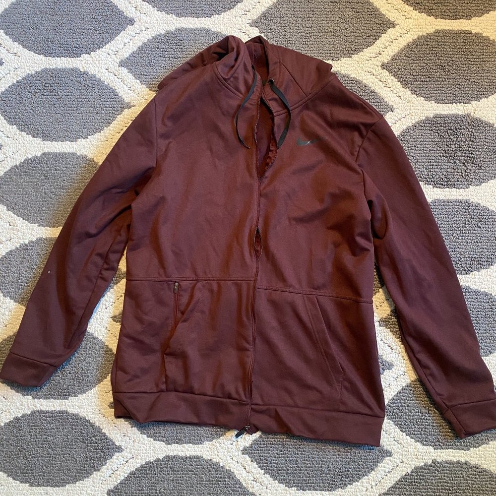 Nike Dri-Fit Red Zip-Up Hoodie - Large